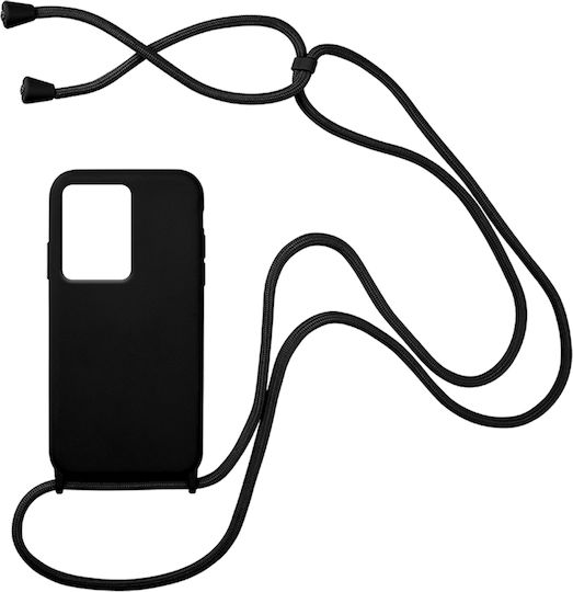 Sonique CarryHang Задна корица Силикон 0.5мм с Каишка Черен (Redmi Note 12 Pro+)