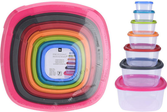 ArteLibre ArteLibre Mehrfarbige Kunststoff-Mittagsboxen 26,6cm 7 Stück