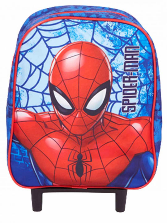 Spiderman School Bag Trolley Kindergarten in Blue color