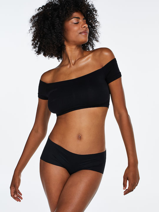Invisible Femeie Boxer fără cusături Negru