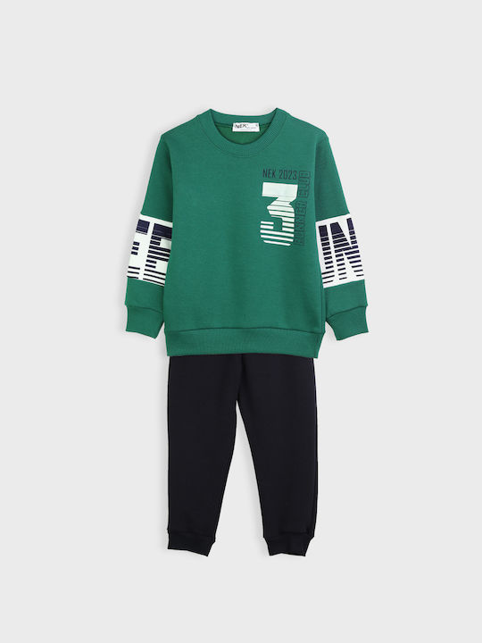 Nek Kids Wear Kids Sweatpants Set Green 2pcs