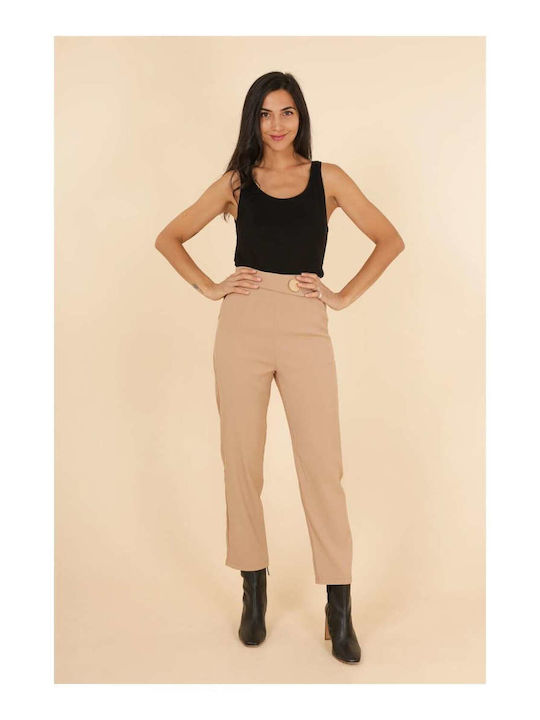 Make your image Women's Fabric Trousers Brown