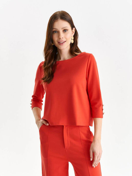 Make your image Women's Blouse with 3/4 Sleeve Orange