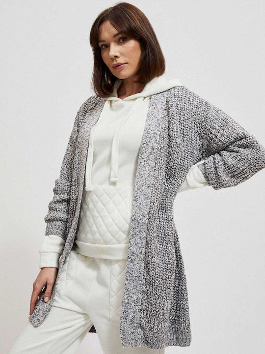 Make your image Long Women's Knitted Cardigan Gray