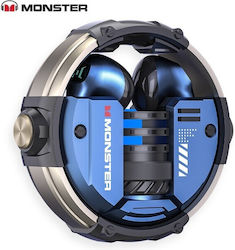 Monster XKT10 Earbud Bluetooth Handsfree Ακουστικά με Αντοχή στον Ιδρώτα και Θήκη Φόρτισης Μπλε