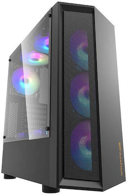 Darkflash Gaming Midi Tower Computer Case with Window Panel Black