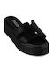 Δερμάτινα Γυναικεία Σανδάλια Flatforms Μαύρα