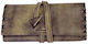 Leon Leon Tabaktasche aus Künstliches Leder Beige Handgefertigt mit Kordel 16x8cm