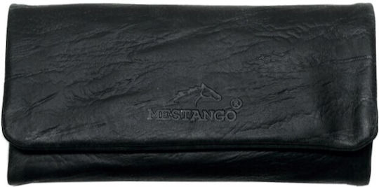 Mestango WAVES Tabaktasche aus Künstliches Leder Schwarze mit Verschlussart mit Taste 16x8cm