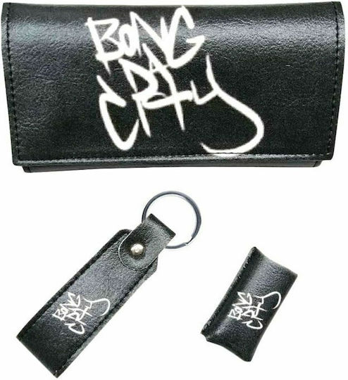 Dino Rossi Lederne Tabaktasche in Schwarz mit magnetischem Verschluss 16x9cm