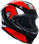 AGV K6 Full Face Helmet with Pinlock 1220gr Hyphen Black/Red/White