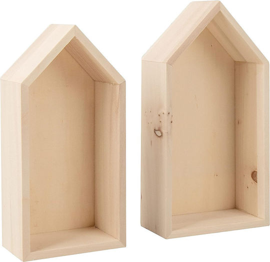 Rayher Haus Basteln Holz Beige 2Stück