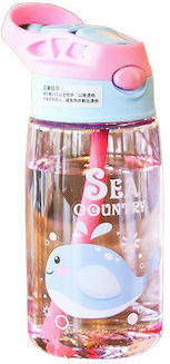 Zmart Imports Wal Kinderflasche Kunststoff mit Strohhalm Rosa 480ml