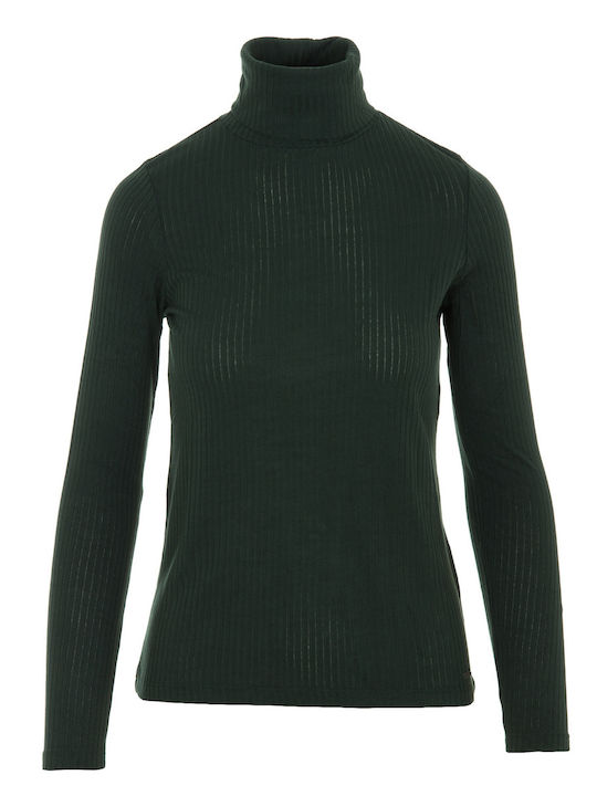 Pepe Jeans Women's Blouse Long Sleeve Turtleneck Green