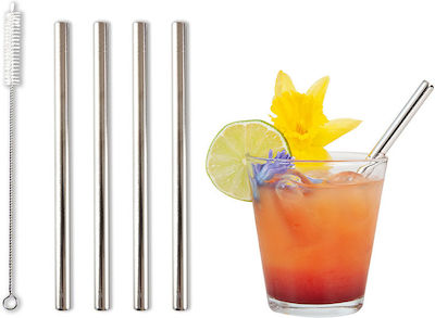 Contento Metallic Drinking Straws Multicolour 4pcs