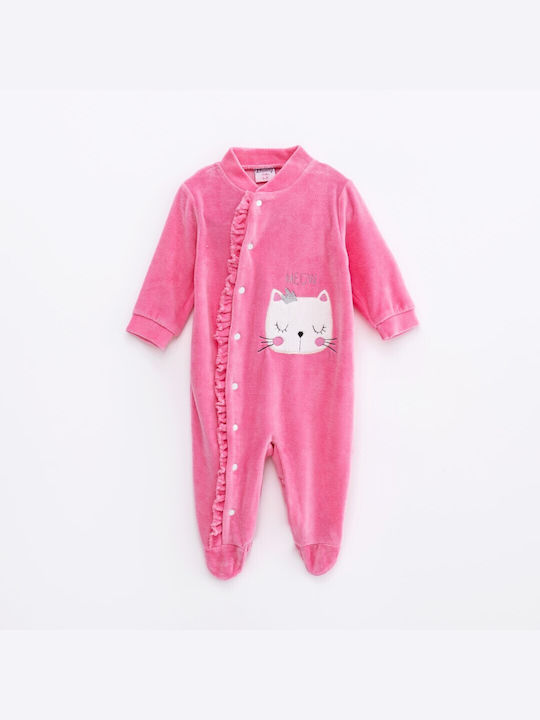 Funky Baby Bodysuit Set Long-Sleeved Velvet Pink