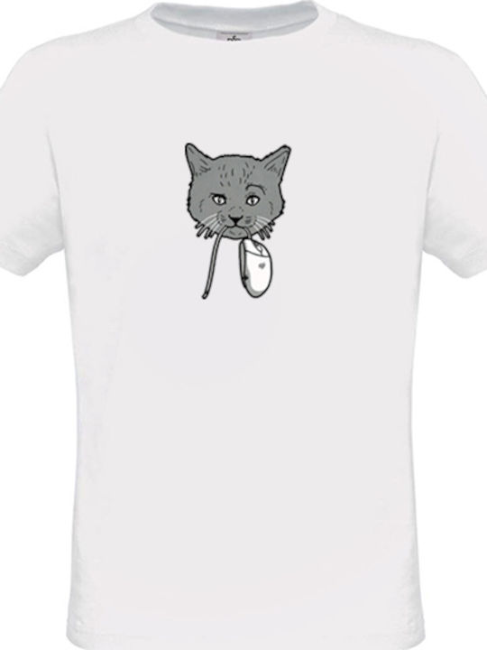 Ανδρικό T-shirt Weiß Baumwolle