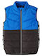 Kids' Quilted Jacket Sleeveless Short with Hood Blue