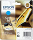 Epson 16 Μελάνι Εκτυπωτή InkJet Κυανό (C13T1622...