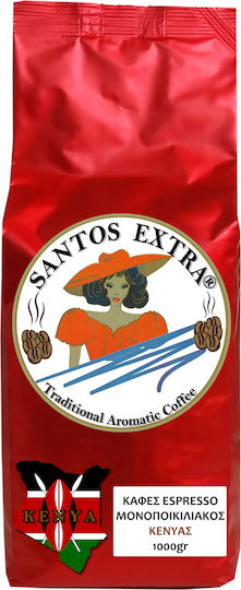 Santos Extra Espresso Kaffee Single Origin Arabica Kenia Bohnen 1kg