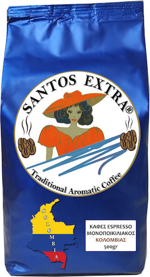 Santos Extra Καφές Espresso Μονοποικιλιακός Arabica Colombia σε Κόκκους 500gr