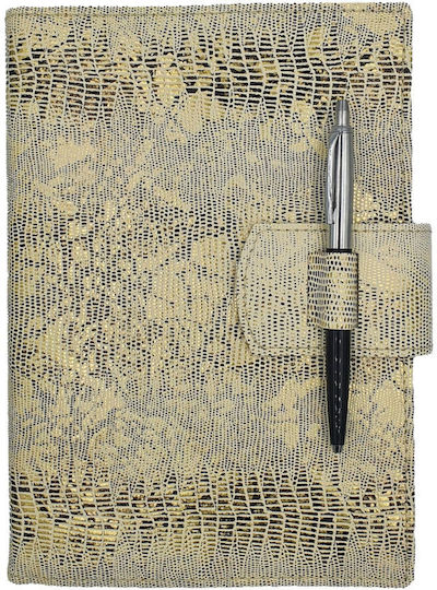 ByLeather Notizbuch 150 Blätter A5 mit Stifthalter Beige