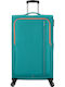 American Tourister Sea Seeker Large Fabric Suitcase Aqua Green With 4 Wheels Height 80cm