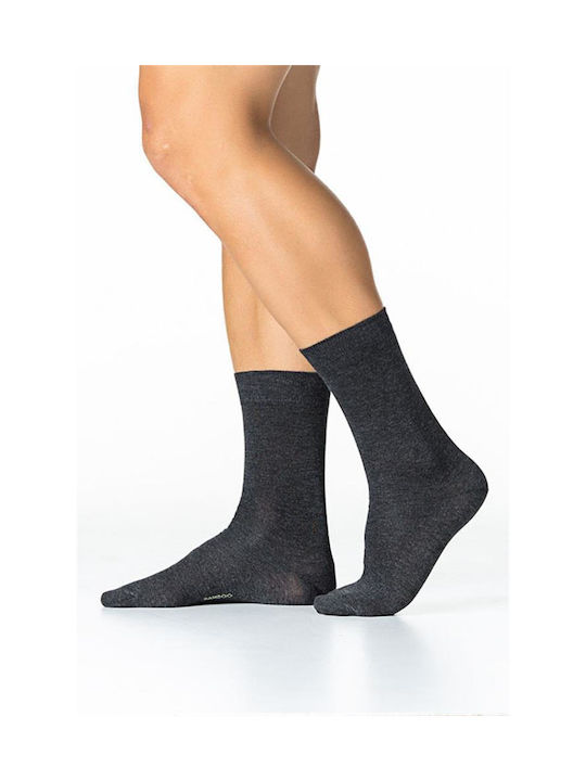 Inizio Men's Solid Color Socks Gray