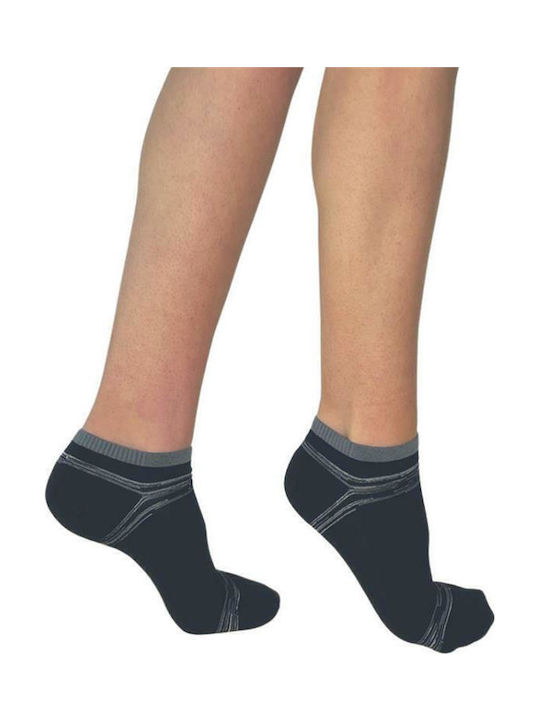 Inizio Damen Einfarbige Socken Schwarz 1Pack
