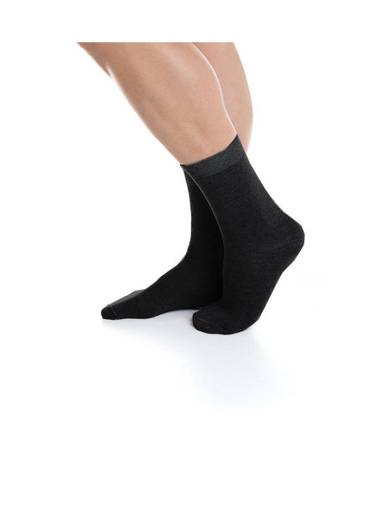 Inizio Men's Solid Color Socks Charcoal