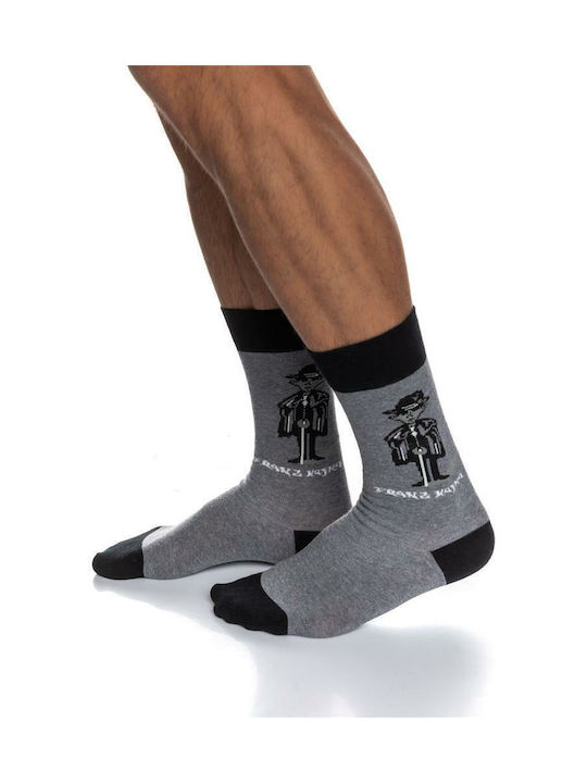 Inizio Men's Patterned Socks Gray