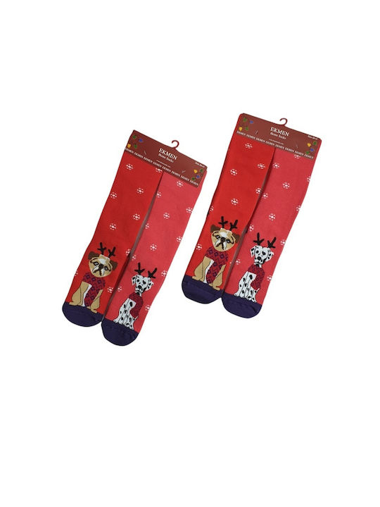 Ekmen Christmas Socks Red 2Pack