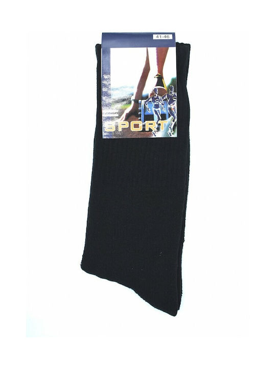 Afoi Giannakopouloi Herren Einfarbige Socken Schwarz 1Pack