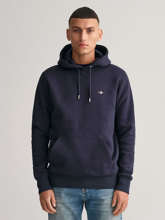Gant Φούτερ με Κουκούλα Navy Μπλε