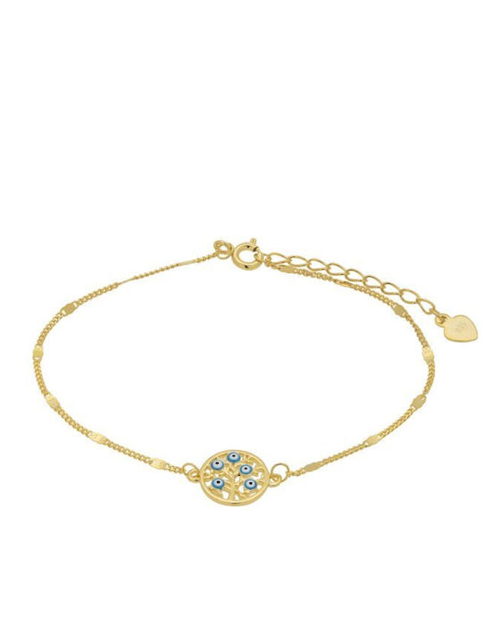 Papoulidis Jewellery Bracelet with design Eye made of Silver Gold Plated