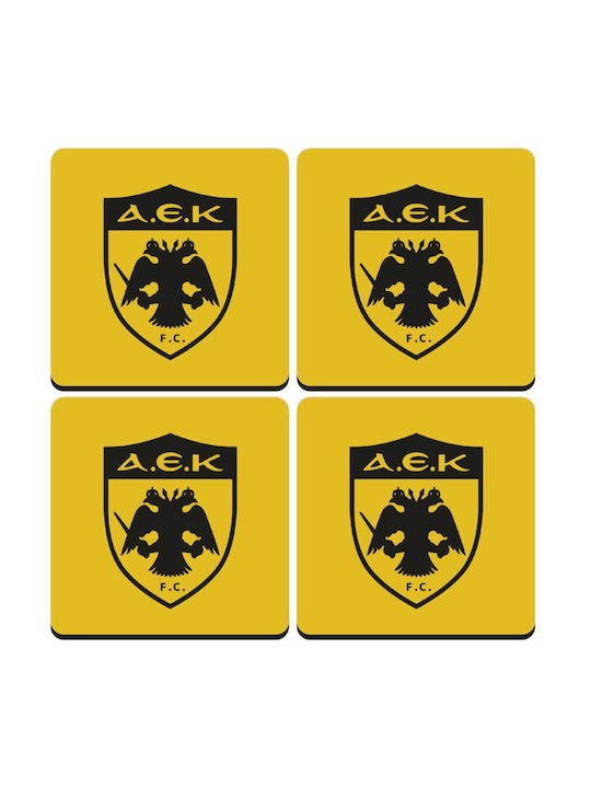 Koupakoupa Suporturi pentru pahare Lemn Galben 4buc Koupakoupa Suporturi pentru pahare Lemn Galben 4buc