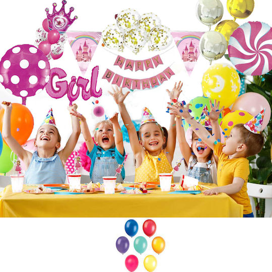 Balloon Accessories for Party with Theme "Unicorns" from Metallic Set of 50pcs (Μiscellaneous Colors)