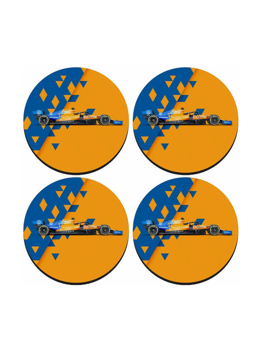 Koupakoupa Rotund Suporturi pentru pahare Lemn Multicolor 4buc
