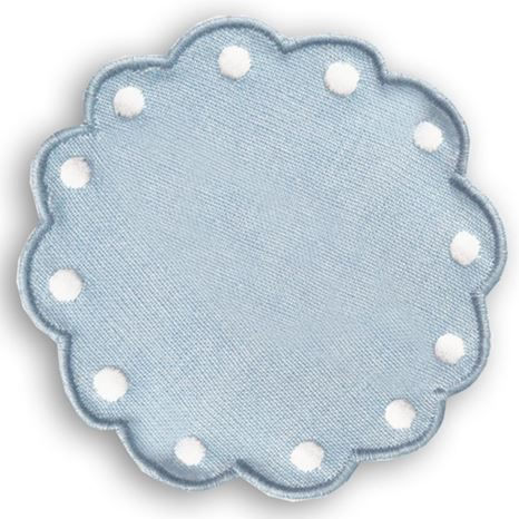 Round Fabric Blue Coasters 6pcs