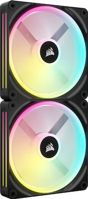 Corsair iCUE LINK QX140 Ventilator Carcasă cu Iluminare RGB 2buc