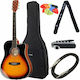 Harley Benton Ακουστική Κιθάρα VS Bundle Cutaway Sunburst