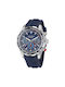 Nautica NST Watch Chronograph Battery with Blue Rubber Strap