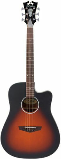 D'Angelico Akustisch Gitarre Premier Ausschnitt Sunburst