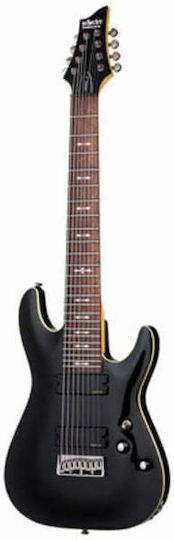 Schecter Omen Electric Guitar With Shape Stratocaster and HH Pickups Layout Gloss Black