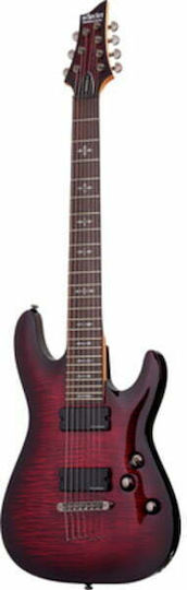 Schecter Ηλεκτρική Κιθάρα 7 Χορδών ST Style με HH Διάταξη Μαγνητών Crimson Red Burst