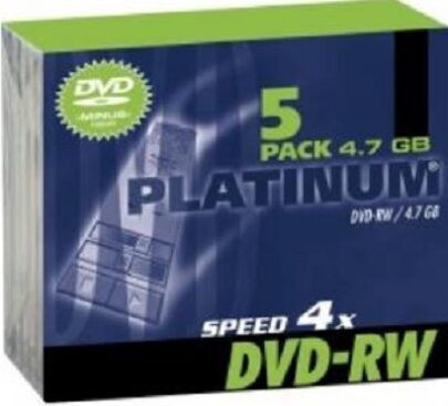 Platinum Επανεγγράψιμα DVD-RW 4x 4.7GB Cake Box 5τμχ