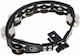 Latin Percussion Black Plastic Hi-Hat Tambourine with Double Row Jingles