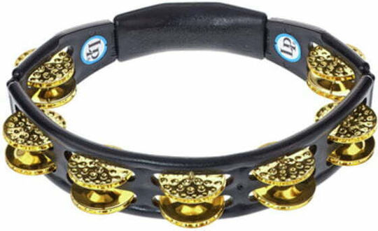 Latin Percussion Μαύρο Πλαστικό Ντέφι Χειρός με Διπλή Σειρά Ζίλιες