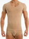 Men's Short Sleeve Undershirt Beige