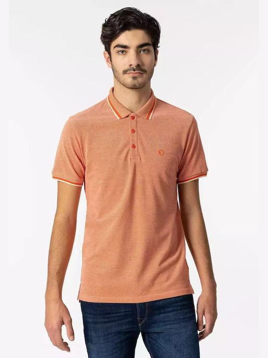 Tiffosi Ανδρικό T-shirt Κοντομάνικο Polo Πορτοκαλί